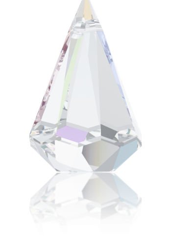 Swarovski 6022 Yağmur Damlası 24mm Crystal AB (001AB) - Yağmur Damlası Şekilli Tek Delikli Janjan Kolye Ucu