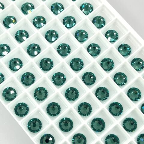 Swarovski 2088 Altı Düz SS34 Rec.Caribbean Green (1409) F - Yuvarlak Açık Yeşil-Turkuaz Kristal Taş