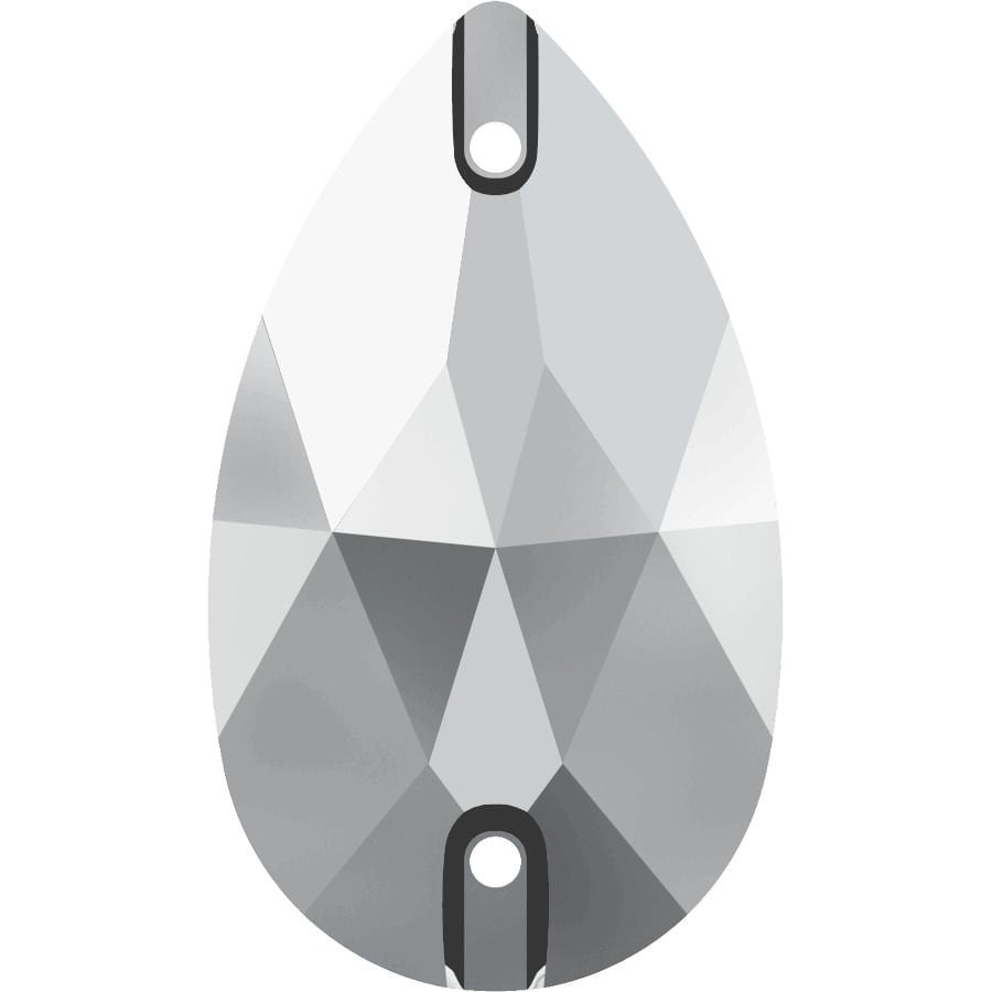 Swarovski 3230 Damla 12x7mm Crystal Comet Argent Light (001CAL) Foyalı - Metalik Gümüş Dikme Taş