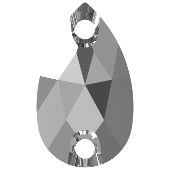 Swarovski 3230 Damla 12x7mm Crystal Comet Argent Light (001CAL) Foyalı - Metalik Gümüş Dikme Taş