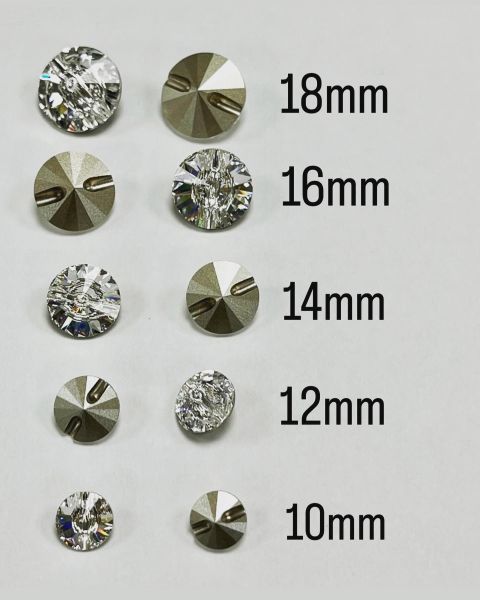 Swarovski 3015 Düğme 16mm Crystal (001) F - Beyaz Kristal Düğme