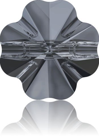 Swarovski 3011 Düğme 14mm Crystal Silver Night (001SINI) Foyasız - Yonca Şekilli Füme Renkli Düğme