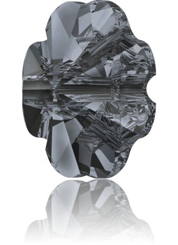 Swarovski 3011 Düğme 14mm Crystal Silver Night (001SINI) Foyasız - Yonca Şekilli Füme Renkli Düğme