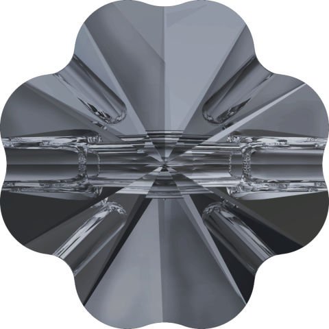 Swarovski 3011 Düğme 14mm Crystal Silver Night (001SINI) Foyasız - Yonca Şekilli Füme Renkli Düğme