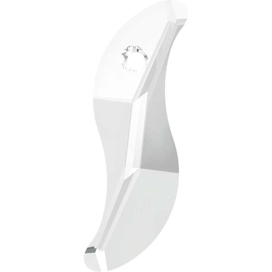 6525 19mm Crystal (001) - S Şeklinde Şeffaf Kolye Ucu