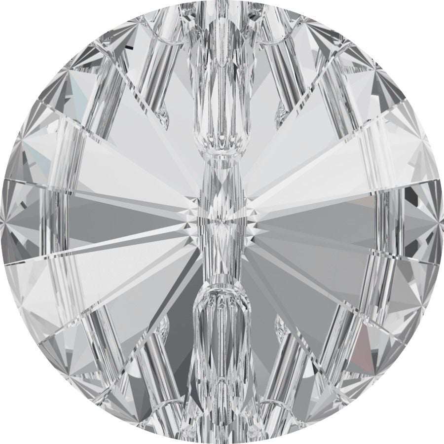 Swarovski 3015 Düğme 18mm Crystal (001) Foyalı - Beyaz Kristal Düğme