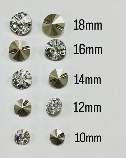 Swarovski 3015 Düğme 18mm Crystal (001) Foyalı - Beyaz Kristal Düğme