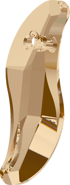 Swarovski 6525 Pendant 19mm Crystal Golden Shadow (001GSHA) - S Şeklinde Altın Renk Şeffaf Kolye Ucu