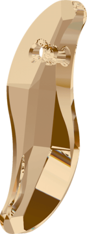 Swarovski 6525 Pendant 19mm Crystal Golden Shadow (001GSHA) - S Şeklinde Altın Renk Şeffaf Kolye Ucu