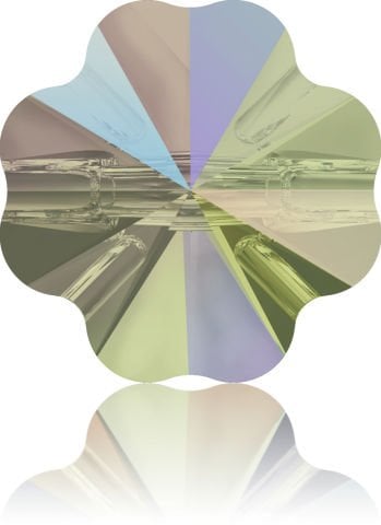 Swarovski 3011 Düğme 14mm Crystal Paradise Shine (001PARSH) Foyasız - Yonca Şekilli Yeşil Efektli Düğme