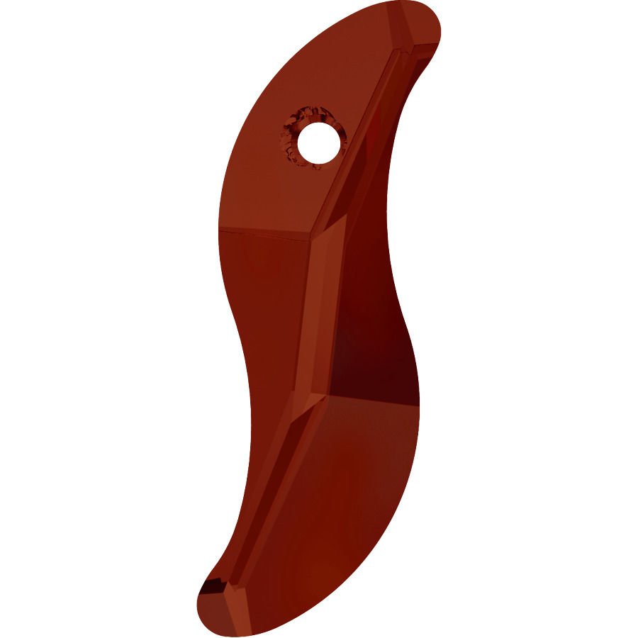 6525 19mm Crystal Red Magma (001REDM) - S Şeklinde Kiremit Kırmızısı Kolye Ucu