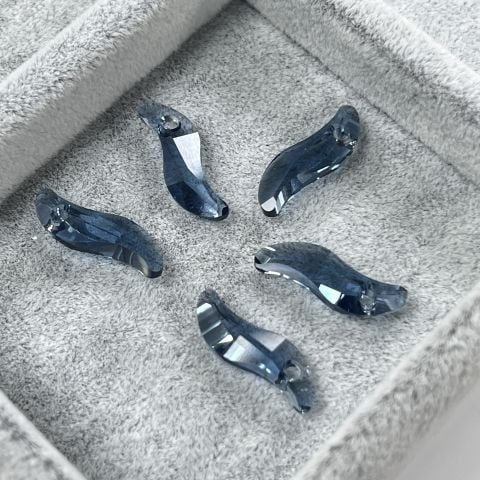 6525 19mm Denim Blue (266) - S Şeklinde Deniz Mavisi Kolye Ucu