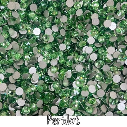 Celestial Altı Düz SS20 (5mm)  Yuvarlak Kristal Taş - Yeşil Renk Seçenekleri