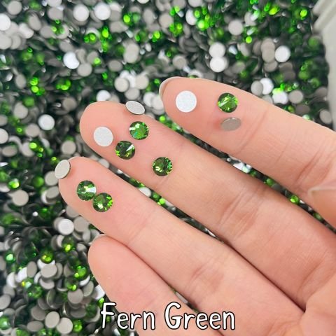 Celestial Altı Düz SS20 (5mm)  Yuvarlak Kristal Taş - Yeşil Renk Seçenekleri