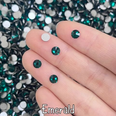 Celestial Altı Düz SS20 (5mm)  Yuvarlak Kristal Taş - Yeşil Renk Seçenekleri