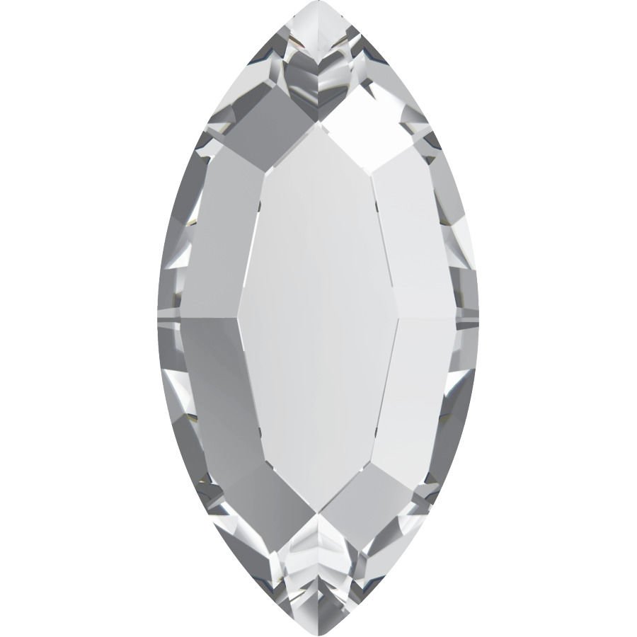Swarovski 2200 4x2mm Crystal (001) Foyalı - Mekik Şekilli Beyaz Mini Kristal Taş