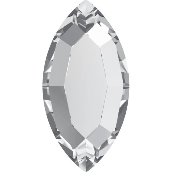 2200 4X2mm Crystal (001) Foiled - Shuttle Shaped White Mini Crystal Stone