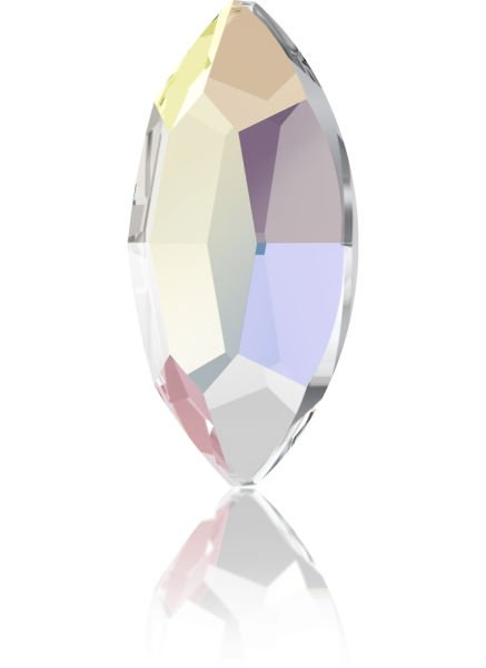 2200 4x2mm Crystal AB (001AB) F - Shuttle Shaped Janjan Mini Crystal Stone