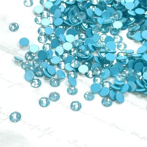 Swarovski 2088 SS20 Crystal Paradise Blue Lux (001 L180L) Unfoiled - Yuvarlak Altı Düz Foyasız Mavi Kristal Taş