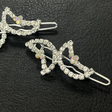 Moon Ay Saç Tokası - Parlak Kristal Taşlı Perçinli Saç Firketesi