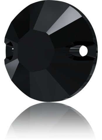 Swarovski 3204 8mm Jet  (280)  Siyah Yuvarlak İki Delikli Dikme Taş