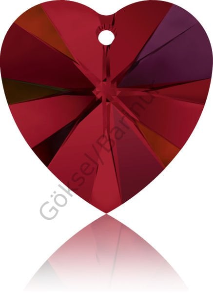 Swarovski 6228 Kalp 14mm Light Siam Astral Pink (227API) - Parlak Kırmızı Kolye Ucu