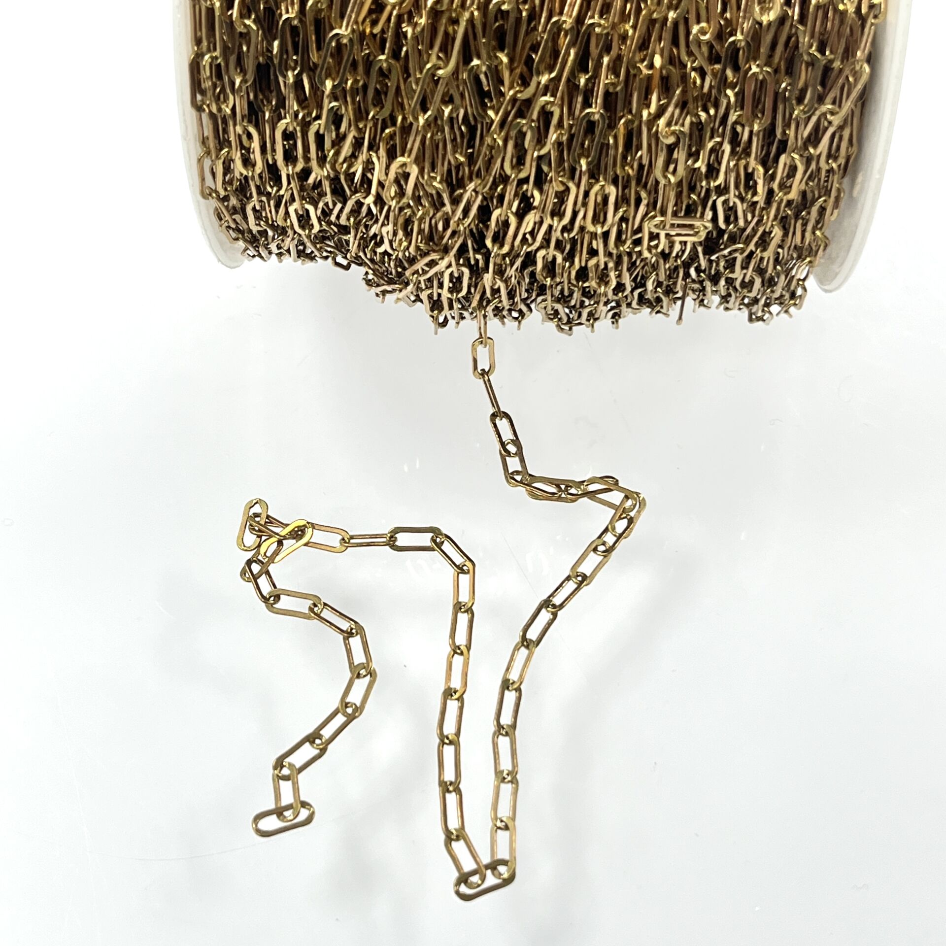 Ham Pirinç Ataç Zincir 3,2x7,6mm Kaplamasız - Metre Seçenekleri Mevcuttur