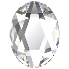 2603 4x3mm Crystal Foiled - Oval Flat Bottom Mini Crystal Stone