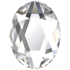 2603 4x3mm Crystal Foiled - Oval Flat Bottom Mini Crystal Stone