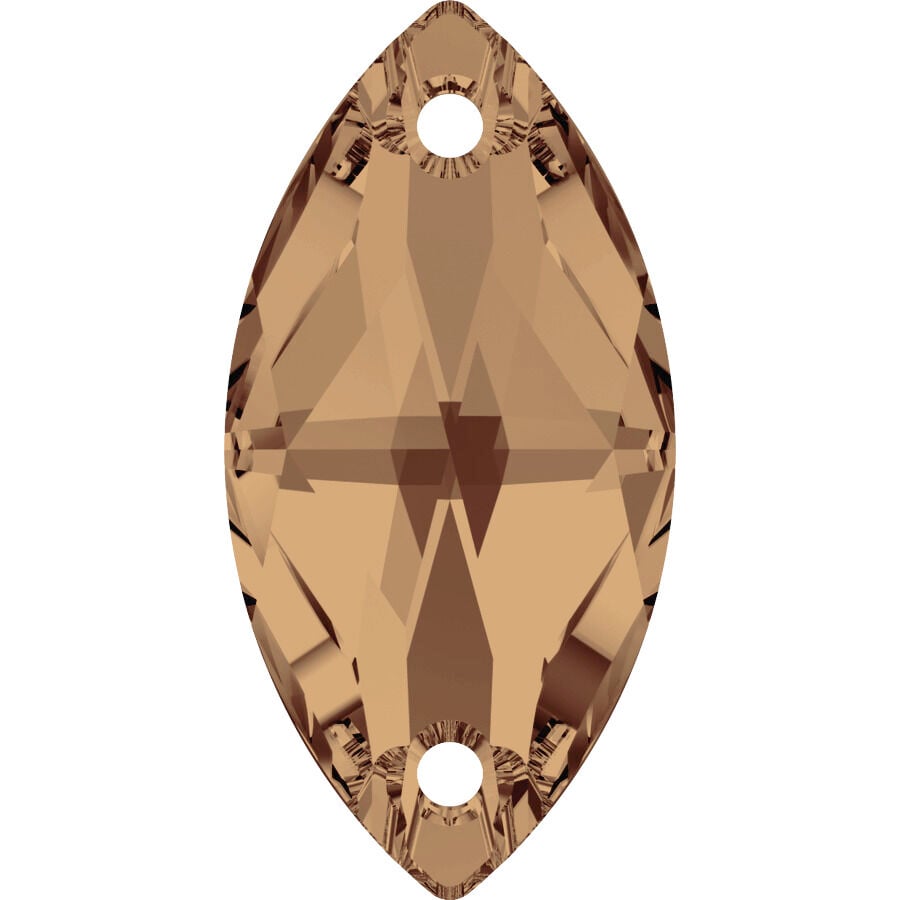 Swarovski 3223 Navette 12x6mm Crystal Bronze Shade (001BRSH) F - Parlak Bronz Renkli Dikme Taş