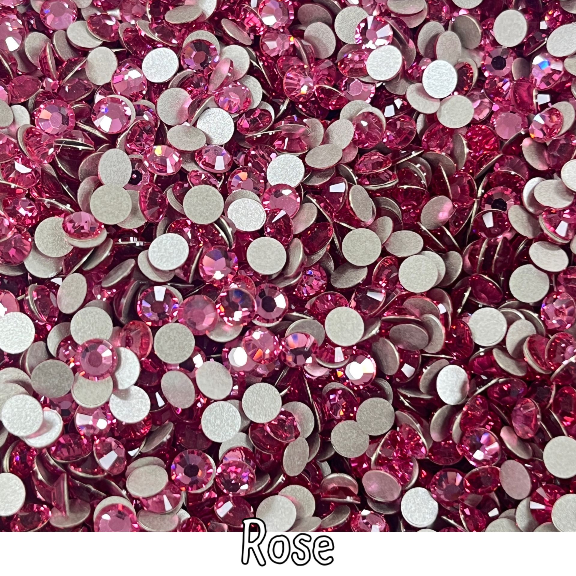 Celestial Altı Düz SS20 (5mm)  Yuvarlak Kristal Taş - Pembe Renk Seçenekleri