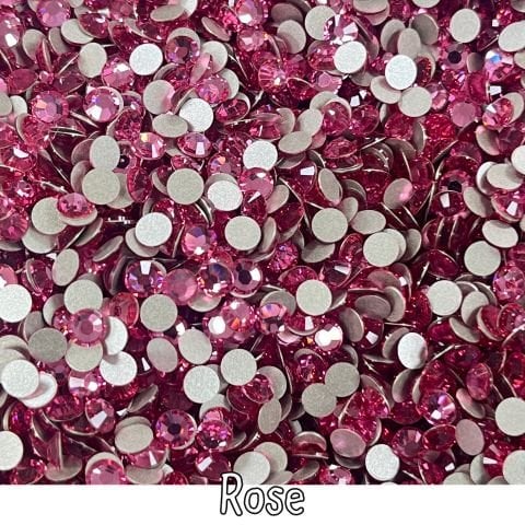 Celestial Altı Düz SS20 (5mm)  Yuvarlak Kristal Taş - Pembe Renk Seçenekleri