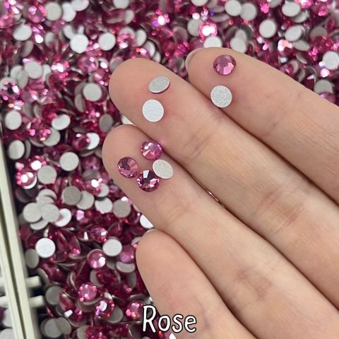 Celestial Altı Düz SS20 (5mm)  Yuvarlak Kristal Taş - Pembe Renk Seçenekleri