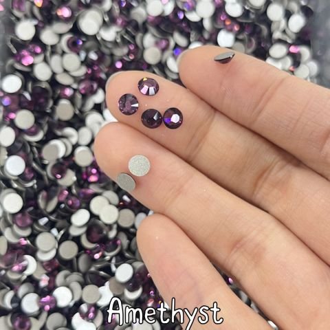 Celestial Altı Düz SS20 (5mm)  Yuvarlak Kristal Taş - Pembe Renk Seçenekleri