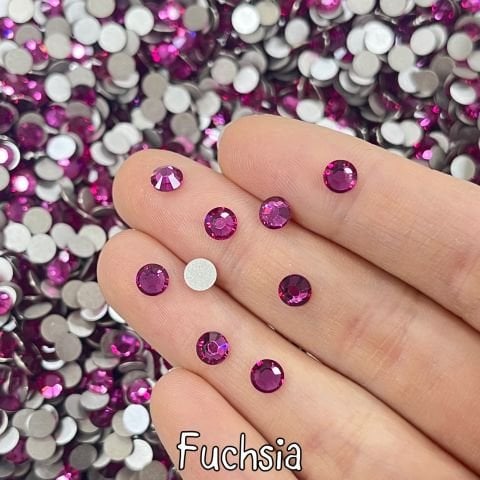 Celestial Altı Düz SS20 (5mm)  Yuvarlak Kristal Taş - Pembe Renk Seçenekleri