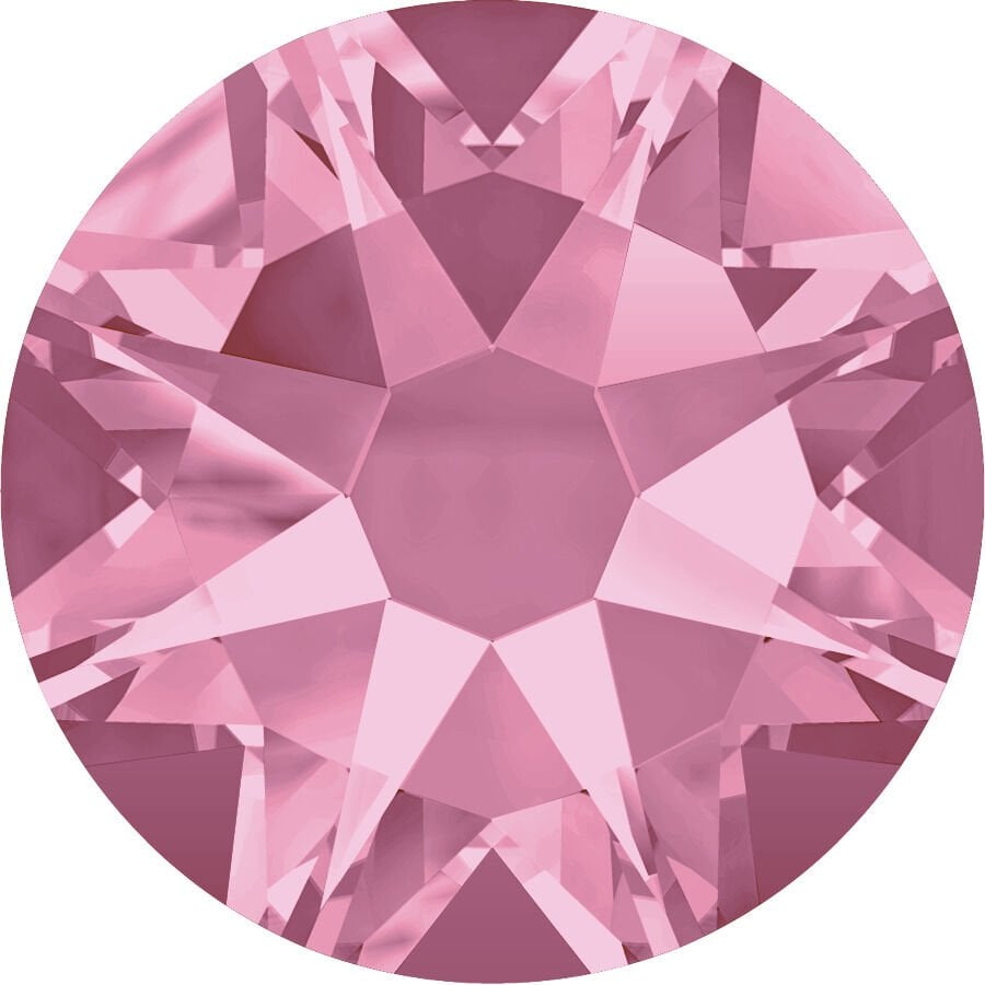 Swarovski 2088 Altı Düz SS12 Light Rose (223) F - Yuvarlak Açık Pembe Kristal Taş