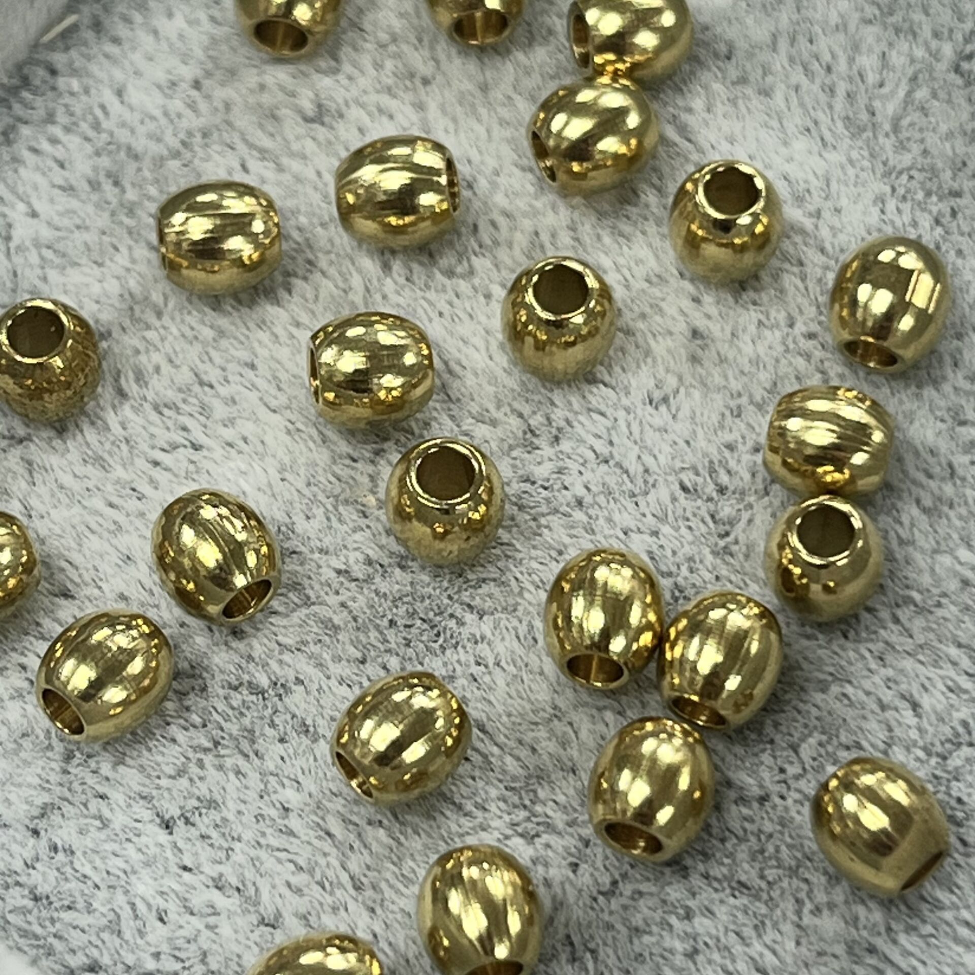 Silindir Pirinç Metal Boncuk 4,5mm x 4,5mm - Ham