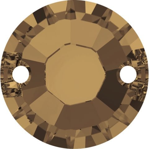 Swarovski 3204 10mm Smoked Topaz (220) Kahverengi Yuvarlak İki Delikli Dikme Taş