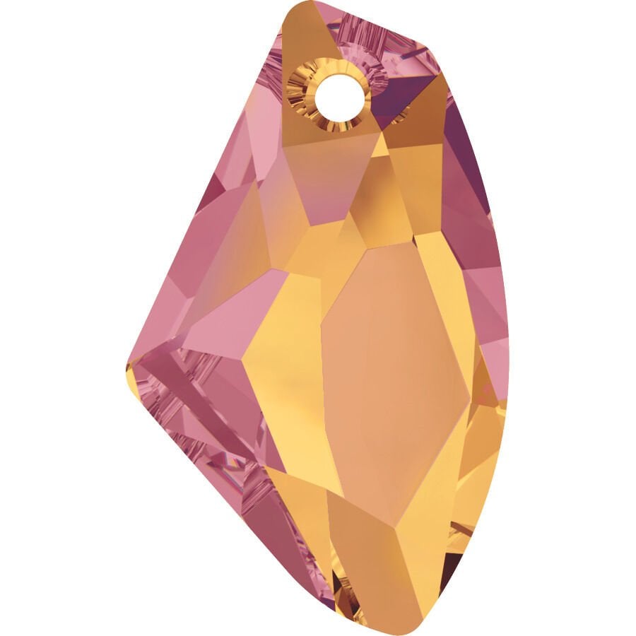 Swarovski 6656 Galactic Vertical 19mm Crystal Astral Pink (001API) - Turuncu Renkli Kolye Ucu