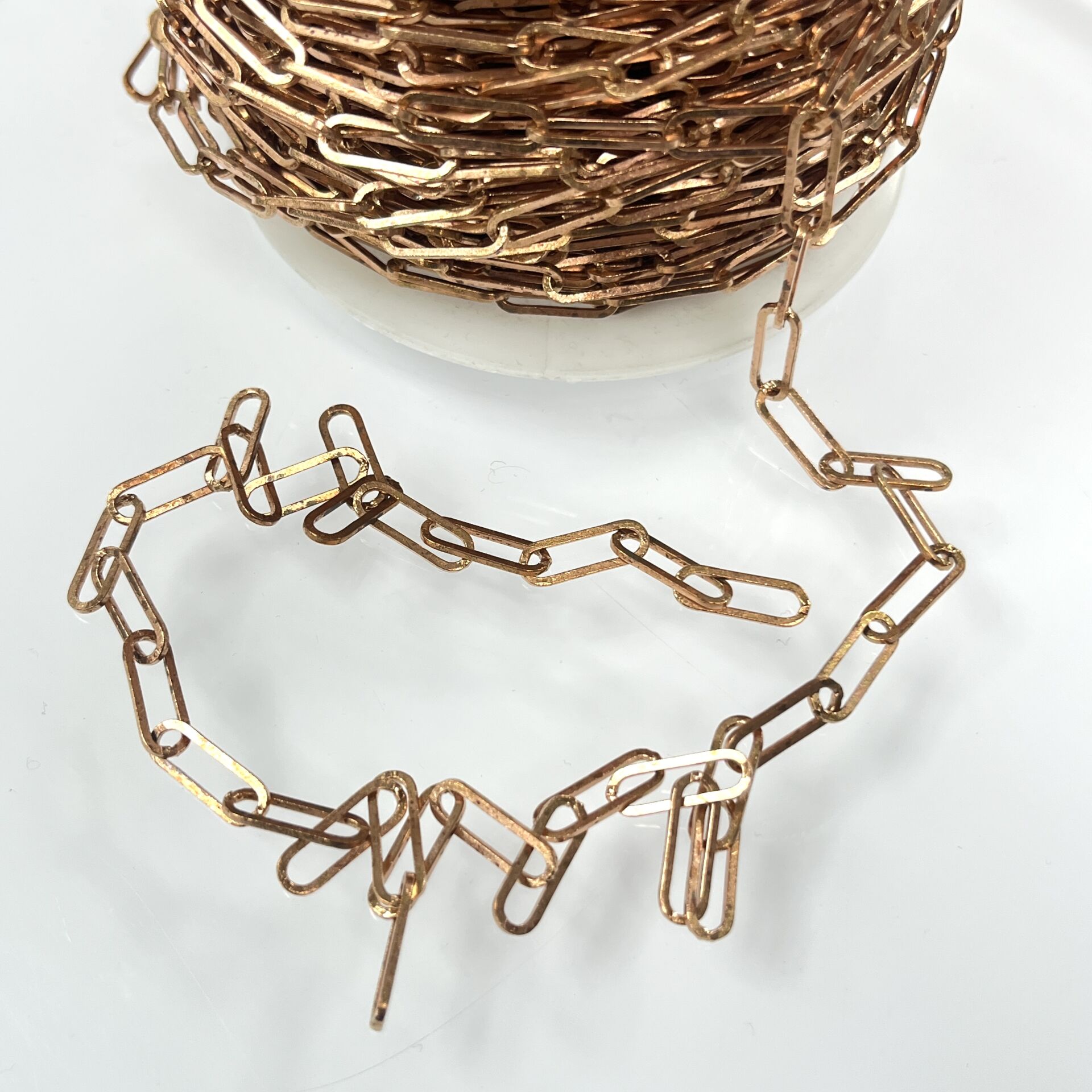 Ham Pirinç Ataç Zincir 5,10x15,30mm Kaplamasız - Metre Seçenekleri Mevcuttur