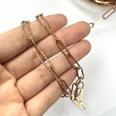 Ham Pirinç Ataç Zincir 5,10x15,30mm Kaplamasız - Metre Seçenekleri Mevcuttur