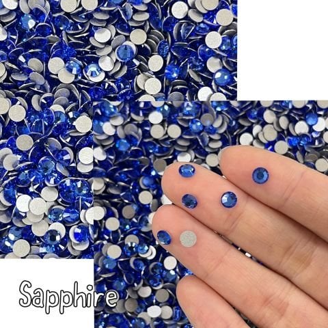 Celestial Altı Düz SS20 (5mm)  Yuvarlak Kristal Taş - Mavi Renk Seçenekleri