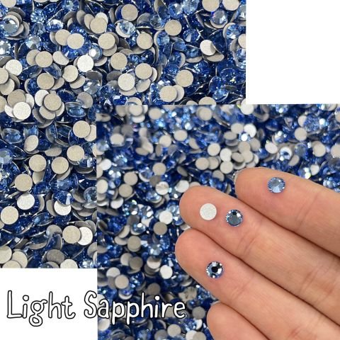 Celestial Altı Düz SS20 (5mm)  Yuvarlak Kristal Taş - Mavi Renk Seçenekleri