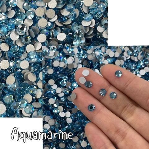 Celestial Altı Düz SS20 (5mm)  Yuvarlak Kristal Taş - Mavi Renk Seçenekleri