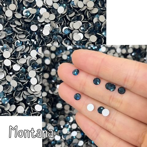 Celestial Altı Düz SS20 (5mm)  Yuvarlak Kristal Taş - Mavi Renk Seçenekleri