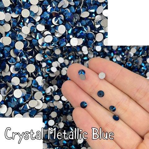 Celestial Altı Düz SS20 (5mm)  Yuvarlak Kristal Taş - Mavi Renk Seçenekleri