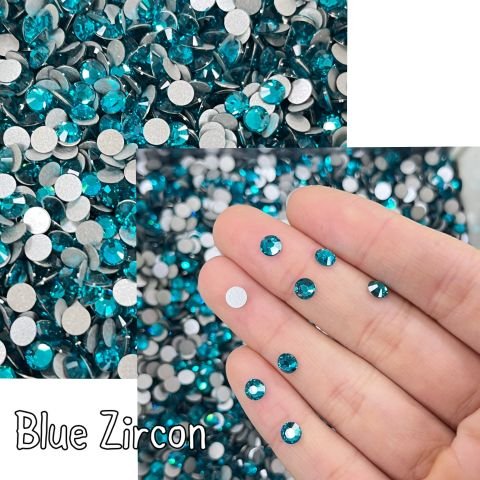 Celestial Altı Düz SS20 (5mm)  Yuvarlak Kristal Taş - Mavi Renk Seçenekleri