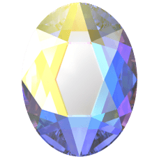 2603 4X3mm Crystal AB (001AB) Foiled - Janjan Oval Flat Bottom Mini Crystal Stone