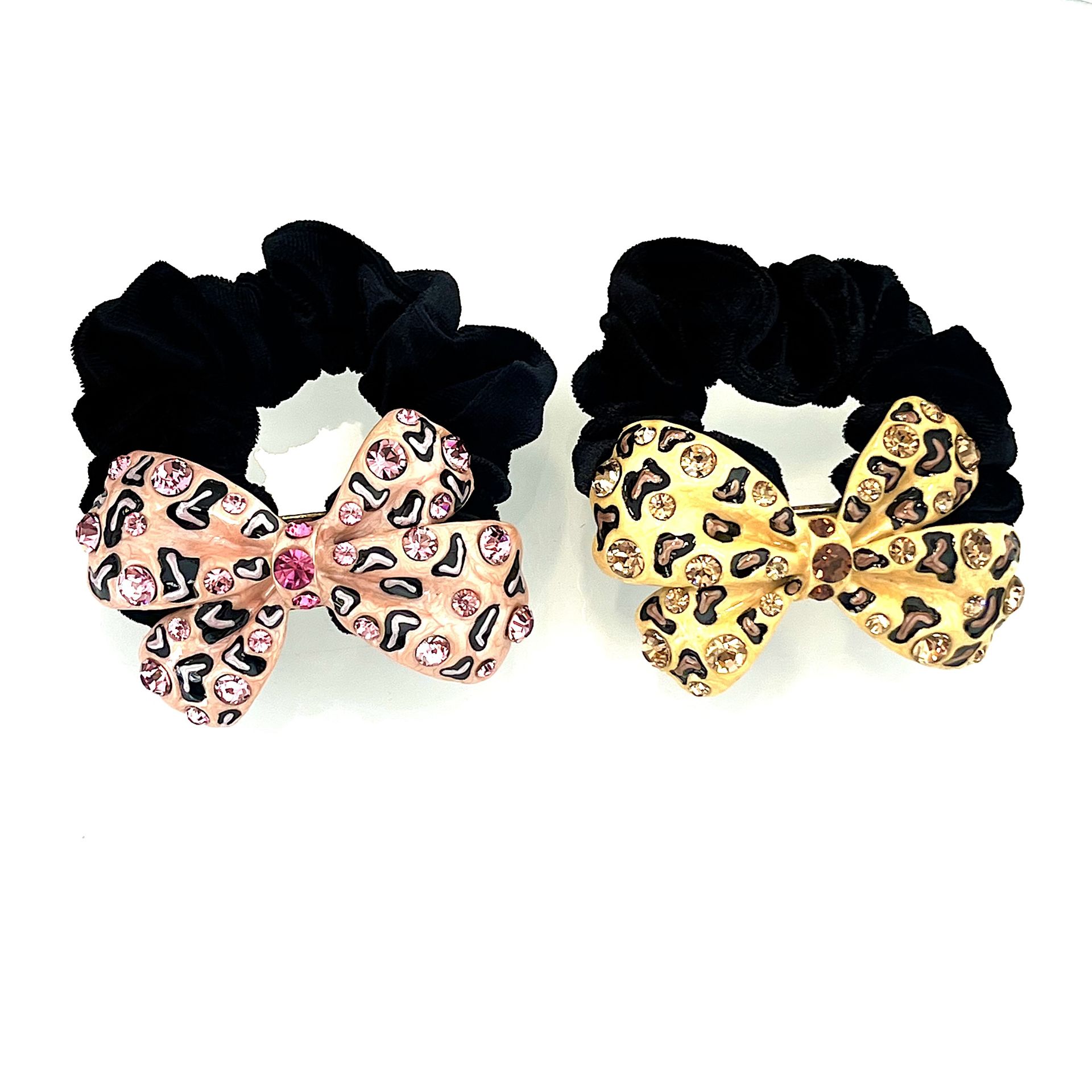 Mindy Saç Tokası - Siyah Kadife Bant ve Parlak Kristal Taşlı Toka