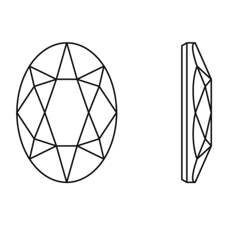 2603 4X3mm Sapphire (206) Foyalı - Koyu Mavi Oval Altı Düz Mini Kristal Taş